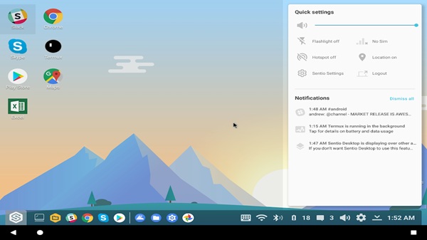 sentio desktop apk di android