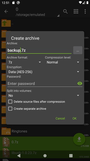 zarchiver apk di android