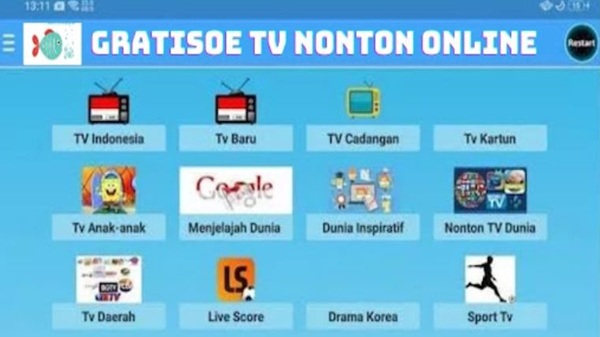 gratisoe tv apk versi terbaru