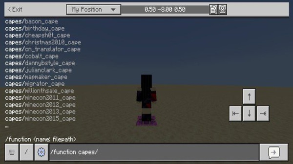 Visual Capes Addon mcpe bedrock