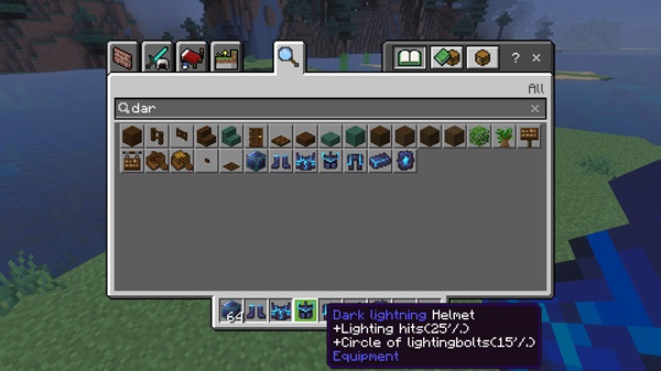 Dark Lightning Armor Addon mcpe