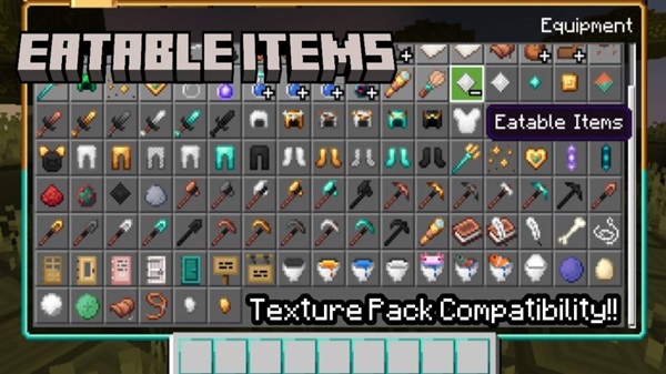Eatable Items Addon minecraft